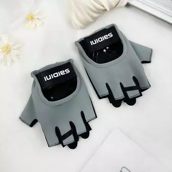 Fitness Gloves Women Summer Thin Outdoor Cycling Bicycle Non-Slip Wear-Resistant Yoga Kettle Bell Horizontal Bar Men s Sports Half Finger Sporty half finger Gray L