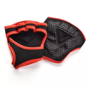 Fitness Men s and Women s Gloves Dumbbell Weightlifting Exercise Sports Anti-Slip Wear Training Hard Pull Bumper Wrist Gloves Fitness gloves A red (palm) XL