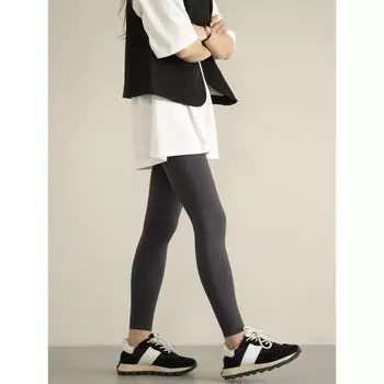 Fitness Series Women s Leggings Slim Looking Shark Leather Pants Stretch Sports Yoga Pants Spring and Autumn Trousers 86692 Gray M
