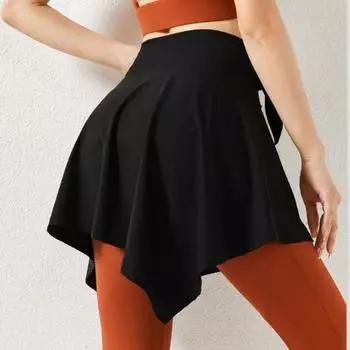 Fitness Skirt Curtain Anti-exposure Shawl Dual-Use Hip Towel Sports Yoga Fart Curtain Wrap Curtain Strap Short Skirt Pieces Black [Fashion Tape Hib Towel]] All yards