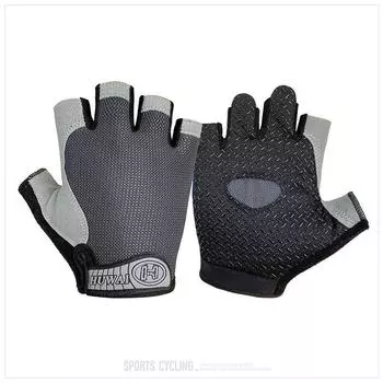 Fitness Spring/Summer Breathable Training Hiking Half Finger Gloves Gray Classic L