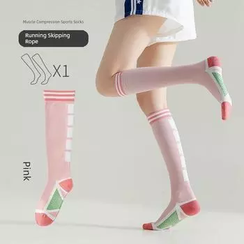 Fitness Yoga Socks Calf Compression Stockings Women Indoor Sports Compression Stockings Dance Pilates Summer Running Socks Pink 1 double, free size 3541 speed delivery