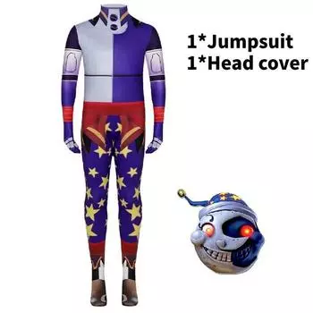 Five At Nights Freddys Security Breach Sun Moon Cosplay Jumpsuits Costume Gift Moon,Child 110