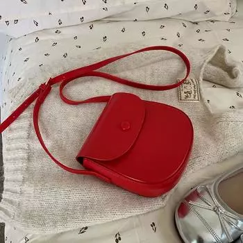 Five-color Candy Bag New Year Red Small Bag Korean Ins One-shoulder Versatile Crossbody Mobile Phone Bag Retro Saddle Bag Women