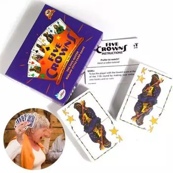 Five Crown Rummy Карточная игра Многопользовательская игра для родителей и детей Интерактивная обучающая бумажная карточная игрушка Настольная игра для детей Взрослые Семейная игра для вечеринок 1pc