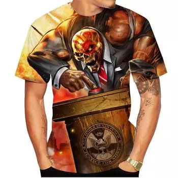 Five Finger Death Punch Мужчины Женщины Casaul Забавная футболка с 3D принтом Harajuku Футболка с коротким рукавом в стиле хип-хоп Sreet Одежда больших размеров XXS