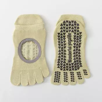Five-Finger Socks Women s Indoor Fitness Pilates Yoga Toe Socks Short Tube Cotton Deodorant Silicone Non-Slip Room Socks Tender green pair