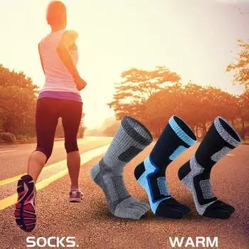 Носки с пятью пальцами Хлопковые носки с пятью пальцами Носки для бега без каблука one size чёрный