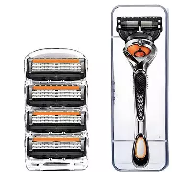 Five-layer Manual Shaving Head Black Orange Universal 5-layer Knife Holder Men s Beard Knife One Size