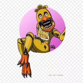 Five Nights At Freddy s Chica The Chicken Five Nights термопереносная печать с термопереносом, виниловые нашивки, наклейки для одежды, аппликации «сделай сам», моющиеся нашивки