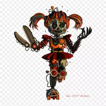 Five Nights At Freddy s Scrap Baby Freddy Fazbear s Pizzeria Simulat термонаклейки для одежды, футболка, сумка, теплопередающие наклейки, железные нашивки