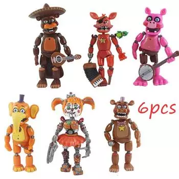 Five Nights At Freddys Фигурки Игрушка Нарушение безопасности Серия Glamrock Foxy ПВХ Кукла для подарка ребенку One Size