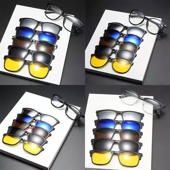 Five-Piece Magnet Set Of Glasses, Sunglasses For Men And Women, Polarized Sunglasses, Magnetic Hanging Sheet, Glasses Tide PC rack set