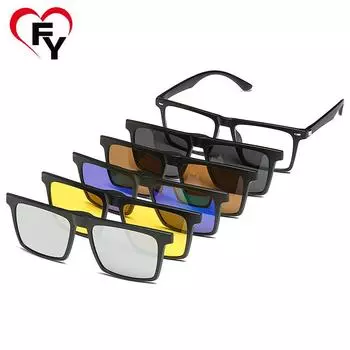 Five-Piece Switching Set Of Glasses, Sunglasses, Men S Magnetic Polarized Sunglasses, Hanging Glasses, Women S PC material rack