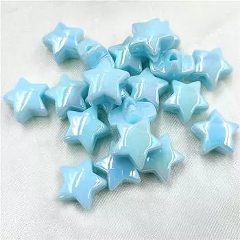 Five-pointed Star Beads Beaded Materials Fashion Spring Color System 10pcs DIY Jewelry Gradient Light Three-dimensional Acrylic оранжевый