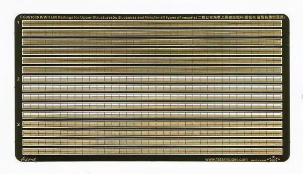 Five Star Model World War II Japanese Navy Superstructure General Handrail Canvas Type Parts for Plastic Models FSM351036 1/350