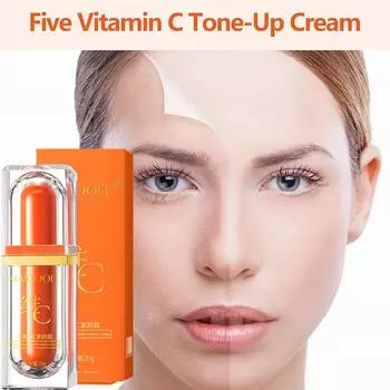 Five Vitamin C Tone Up Cream Face Отбеливающий корректор Осветляющий Пятна Прыщи Морщины Кожа Moi U9N8 orange-30g