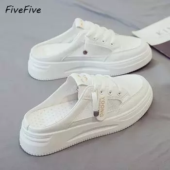 FiveFive женские летние тапочки на танкетке, сандалии на платформе, модные тапочки больших размеров 35 серый