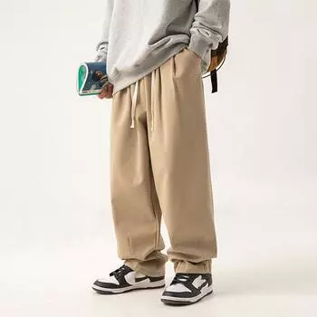 FiveFive Зимние мужские флисовые спортивные штаны Мешковатые штаны Нейтральные дышащие мешковатые штаны для активного отдыха Модные дизайнерские спортивные штаны Спортивные штаны XXXL чёрный