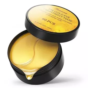 Fivewan 24k Gold Under Eye Patch - 60 шт. Маска для глаз Pure Gold Anti-Aging Collagen Hyaluronic Acid Under Eye Mask, 30 пар