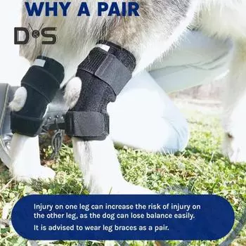 Фиксатор для задней лапы собаки для скакательного сустава, компрессионный бандаж для голеностопного сустава при травмах передней крестообразной связки, растяжениях, артрите S