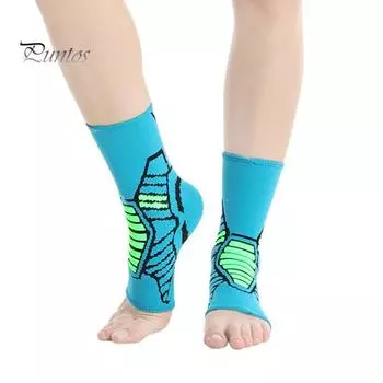 Фиксатор голеностопа Регулируемая компрессионная поддержка голеностопа Дышащий стабилизатор Спортивная защита для бега Баскетбола Тенниса Йоги розовый/синий