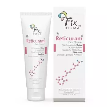 Fixderma 0,05% Retinol Reticuram очищающее средство для лица для всех типов кожи, против старения, очищающее средство для лица с ретинолом, безмыльное средство для умывания с маслом жожоба - 75 мл