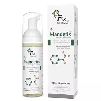 Fixderma 2% салициловая кислота Mandefix пенящееся очищающее средство для мужчин и женщин | Невысушивающее очищающее средство, отшелушивающее средство, замедляющее старение кожи - 50 мл