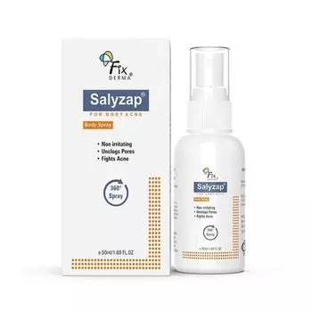 Fixderma 2% салициловая кислота Salyzap Body Acne Spray для лечения акне на спине, плечах и неровной текстуры кожи для женщин и мужчин - 50 мл