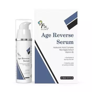 Fixderma 5% сыворотка гиалуроновой кислоты, сыворотка Age Reverse для сияющей кожи, антивозрастная сыворотка для лица унисекс, разглаживает мелкие морщины - 30 мл