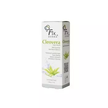Fixderma Cleovera & Cucumber, гель для умывания с алоэ вера, более яркая и свежая кожа, увлажняет кожу, удаляет грязь и жир, подходит для всех типов кожи 60 г