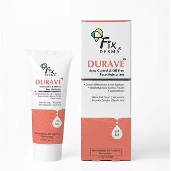 Fixderma Durave Acne Control & Oil Free Moisturizer for Face with Glycolic Acid | Увлажняющий крем с ниацинамидом | Увлажняющий крем для лица для женщин и мужчин - 10 г