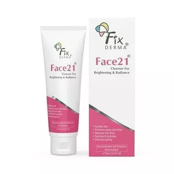 Fixderma Face21 Cleanser, очищающее средство для осветления кожи, отшелушивает омертвевшие клетки, удаляет пигментацию, очищает кожу, 75 мл
