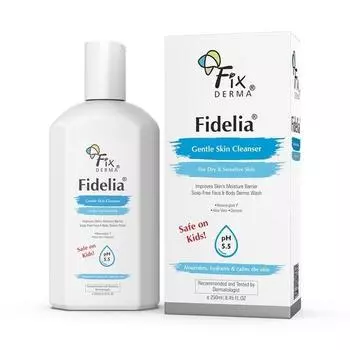 Fixderma Fidelia Gentle Skin Cleanser | Гель для умывания лица и тела для сухой и чувствительной кожи | Гель для умывания лица и тела без мыла - 250 мл