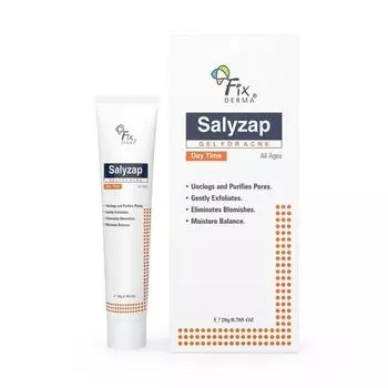 Fixderma Salyzap Дневной гель от прыщей, с салициловой кислотой, от шрамов от прыщей, от угревой сыпи, очищает поры, отшелушивает, для склонной к прыщам кожи, 20 мл