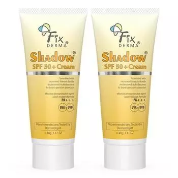 Fixderma Shadow Sunscreen SPF 50+ Cream PA+++ | Солнцезащитный крем для сухой кожи | Защита от UVA и UVB лучей | Солнцезащитный крем для женщин и мужчин - 40 г (Упаковка из 2 шт.)