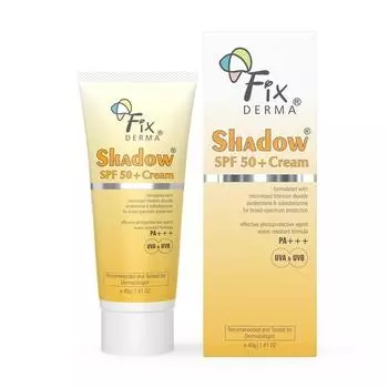Fixderma Shadow Sunscreen SPF 50+ Cream PA+++ | Солнцезащитный крем для сухой кожи | Нежирный и водостойкий - 40 г