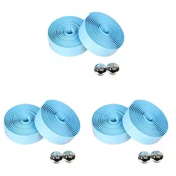 FIXED GEAR 2 шт. Лента для руля шоссейного велосипеда с заглушкой на конце (Светло-синий)