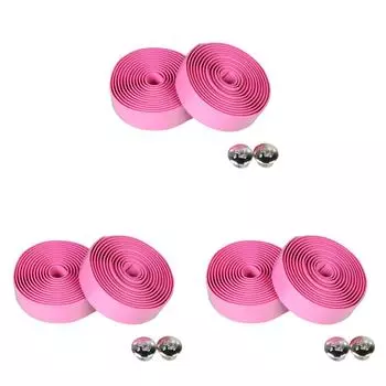FIXED GEAR 2 шт. Рулевая лента для шоссейного велосипеда, лента для руля с заглушкой на конце (розовый)