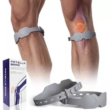 Fixed Protection Patella Knee Strap Silicone Knee Sports Support Band Home Office серый