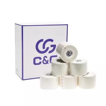 Фиксированная лента белая 50 мм x 12 м 6 рулонов Белая лента компрессионная для пальцев и колена C&G нерастягивающаяся белый