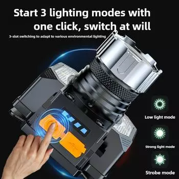 Фиксированный фокус сильный свет индукционный супер яркий удобный водонепроницаемый уличный ночной рыболовный фонарь для добычи рыбы inductorless+300S