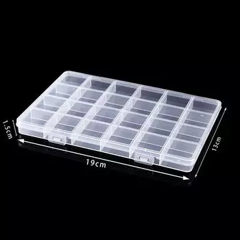 Фиксированный слот для карт 24-ячеечный ящик для хранения Классификация деталей Прозрачный пластиковый ящик Ящик для мелких аксессуаров Упаковочная коробка для ювелирных изделий и бисера