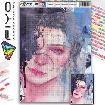 FIYO 11,8x16,73 дюйма Алмазная картина Полный круглый дрель Алмазная девушка Круглая алмазная живопись Ручная работа Diy Алмазная мозаика Картина Украшение дома
