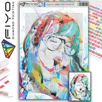 FIYO 11,8x16,73 дюйма Алмазная картина Полная круглая дрель Алмазная картина для дайвинга Девушка Круглая алмазная живопись Ручная работа Diy Алмазная мозаика Картина Украшение дома