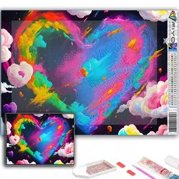 FIYO 11,8x16,73 В Алмазной Живописи Полный Круглый Алмаз Цвета Любовь Круглый Алмазная Картина Ручной Работы Diy Алмазная Мозаика Картина Украшение Дома