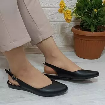 Fiyra 4010 Черная женская бабетка ручной работы с открытой спиной