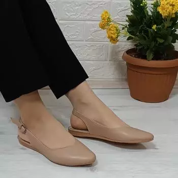 Fiyra 4010 Женские балетки ручной работы из норки с открытой спиной