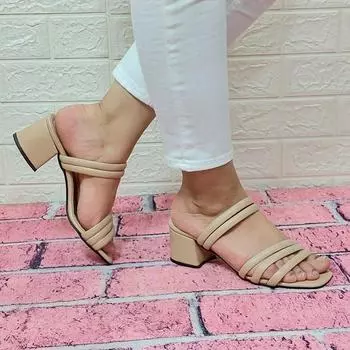 Fiyra 7010 Mink Tri Band Slippers Sandals Женская обувь на каблуке