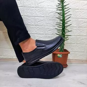 Fiyra flcn400 Черные мужские туфли из натуральной кожи с внутренней и наружной поверхностью на нескользящей подошве